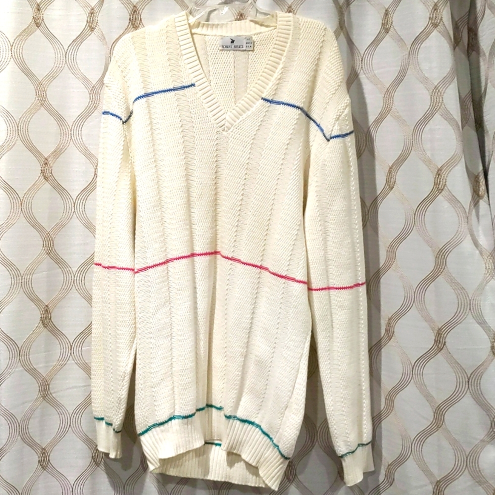 Vintage Robert Bruce Tennis Sweater LT Made in USA